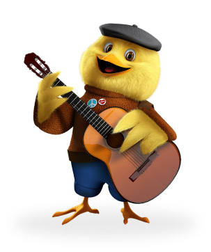 pollito con guitarra